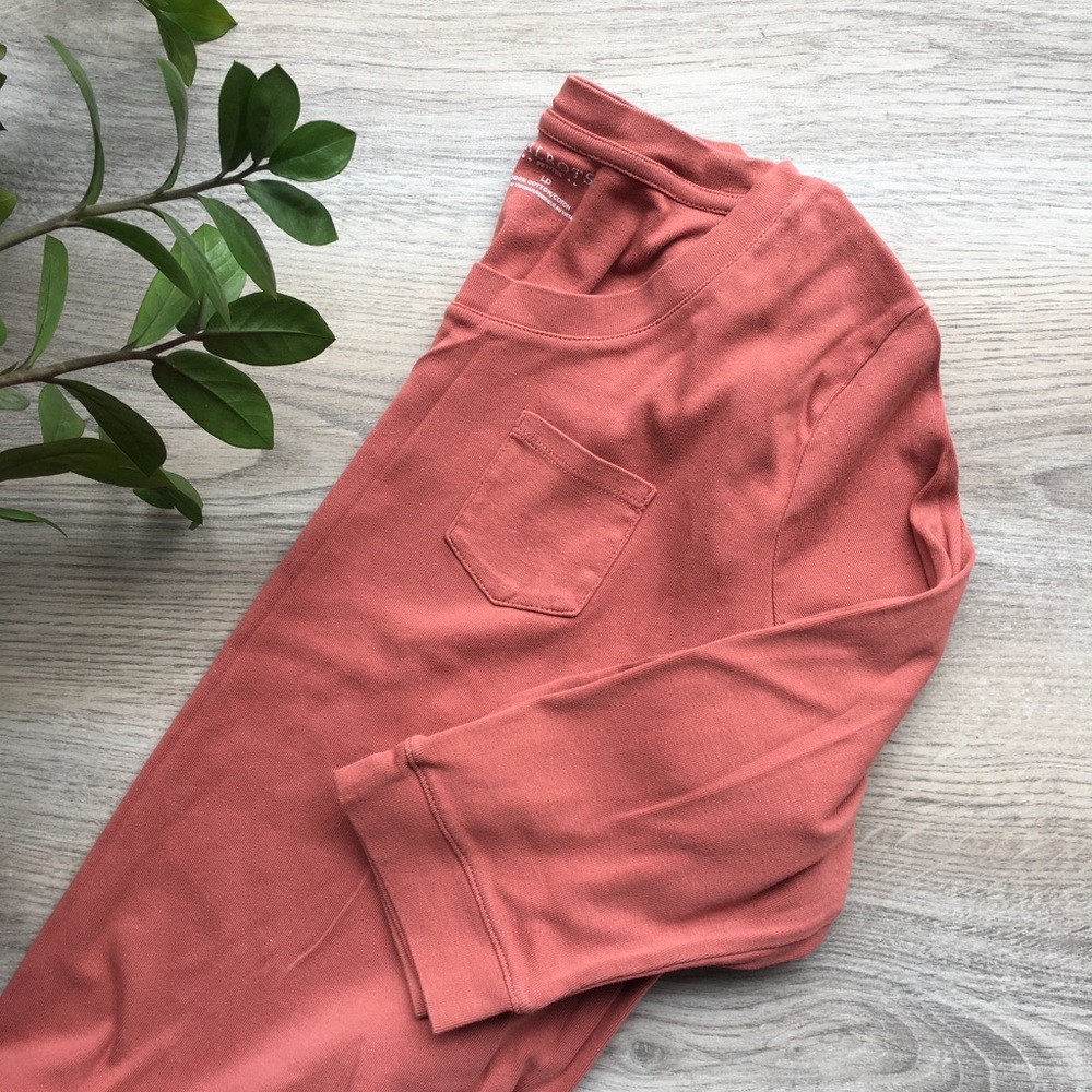 TALBOTS salmon colored 3/4 length tee with pocket